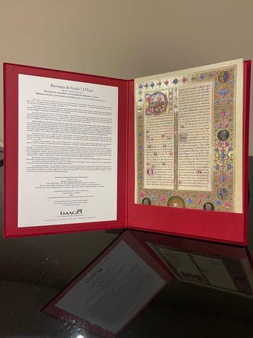 Ercole I dEste - Breviario – Cartella con 4 carte miniate -