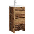 vidaXL Badkamer Vanity met Wastafel Oud hout 42 x 40 x 84,5, Maison & Meubles, Tables | Coiffeuses, Verzenden