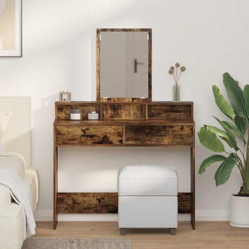 vidaXL Kaptafel Rook Eiken 100 x 41 x 140 cm Bewerkt hout, Verzenden, Nieuw
