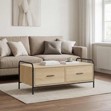 vidaXL Salontafel Sonoma Eiken 99,5 x 49 x 41 cm Bewerkt, Verzenden