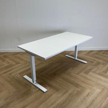 verstelbaar bureau 160x80 cm,  wit, Huis en Inrichting, In hoogte verstelbaar, Gebruikt