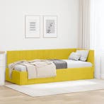 vidaXL Hoek Bed Frame met hoofdeinde Geel 80 cm x 200 cm, Verzenden, Nieuw