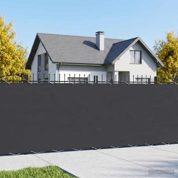 vidaXL Balkonscherm 1,8 x 25 m Stof met PU-coating Zwart, Verzenden