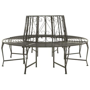 vidaXL Boombanken 1-Aantal zitplaatsen Ø 160 x 89 cm Staal, Tuin en Terras, Verzenden, Nieuw