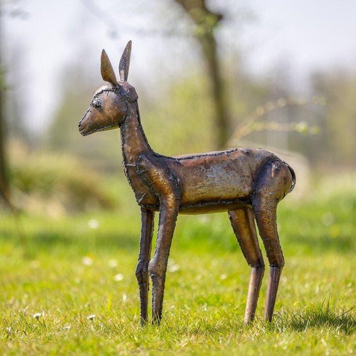 Sculptuuur voor buiten, Metalen hert - 450 mm - Metaal -, Antiquités & Art, Curiosités & Brocante