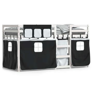vidaXL Stapelbed met gordijnen 80x200 cm grenenhout wit en, Verzenden