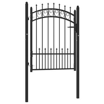 vidaXL Hekpoort EMMEN met stalen pinnen 104x109,5 cm zwart, Jardin & Terrasse, Portes de jardin, Verzenden