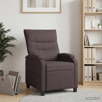vidaXL Recliner Donkerbruin Stof, Verzenden