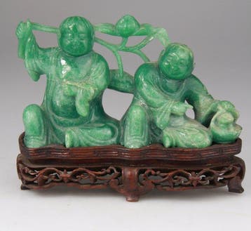 Statue Chine Sculpture Boy Enfant Chinese Carving Stone