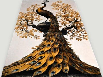 Luxe zijde Pauw - Vloerkleed - 90 cm - 60 cm - ongebruikte