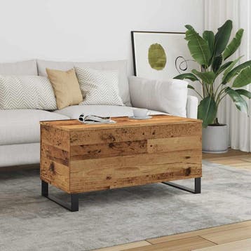 vidaXL Salontafel 90x44,5x45 cm bewerkt hout oud houtkleurig, Verzenden