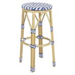 Barkrukken | Rotan/Aluminium | Blauw | Houtlook Frame |, Verzenden, Nieuw in verpakking