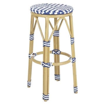 Barkrukken | Rotan/Aluminium | Blauw | Houtlook Frame |, Verzenden, Nieuw in verpakking