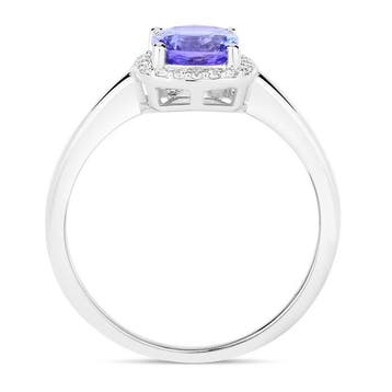 Ring - 18 karaat Witgoud - 1.58ct. tw. Tanzaniet - Diamant -, Nieuw