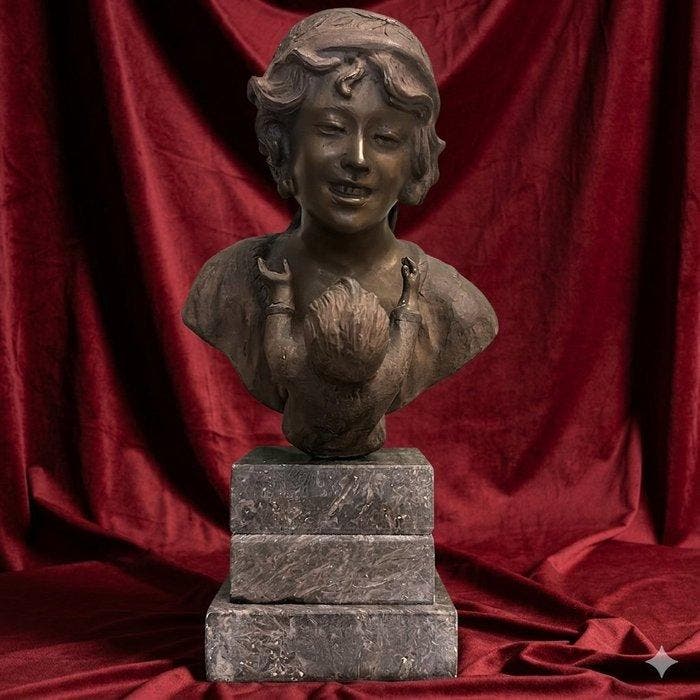 Antonio Merente - Buste, L’Abbraccio materno - 30 cm -, Antiquités & Art, Antiquités | Céramique & Poterie