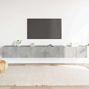 vidaXL 3-delige Tv-meubelset bewerkt hout betongrijs, Verzenden