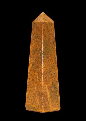 Grote 1,9 kg Gele kameeljasper obelisk & Larvikiet obelisk, Collections