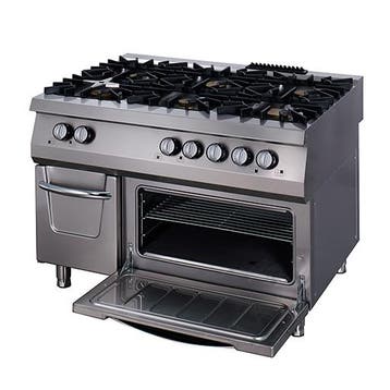 Premium gasfornuis met oven | RVS/Gietijzer | Zware, Verzenden