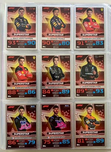 2023 Topps Max Verstappen, Lewis Hamilton - in Binder - 300+