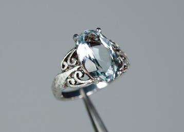 Zonder minimumprijs - Ring - 925 zilver - natuurlijke 4,50, Nieuw