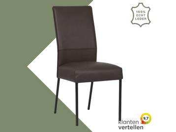 Leren eetkamerstoel Real - Toledo Caffe (donkerbruin) -, Huis en Inrichting, Stoelen, Bruin, Nieuw, Ophalen of Verzenden, Eén