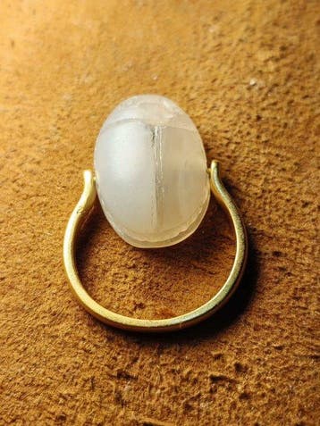 Oude agaat Egyptische scarabee-ring - Agaat - Egypte - 20e