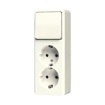 Jung Ap600 Dubbele Stopcontact Schakelaar Combinatie Wit -, Doe-het-zelf en Bouw, Elektriciteit en Kabels, Verzenden, Nieuw