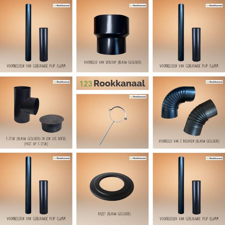 Geblauwde pijp 0,6mm / kachelpijpen bij 123rookkanaal, Huis en Inrichting, Kachels, Verzenden