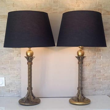 Lamp - Neoclassieke stijl - Patineerde messing en