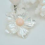 Koraal - Zilver - Oorbellen - Roze koraal en parelmoer