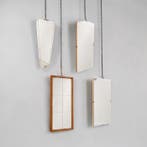 Wandspiegel - Glas, Hout - Set van vier vintage spiegels, Antiek en Kunst