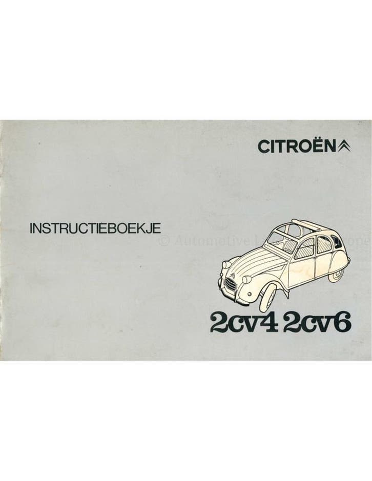 1974 CITROEN 2CV4 / 2CV6 INSTRUCTIEBOEKJE NEDERLANDS, Autos : Divers, Modes d'emploi & Notices d'utilisation
