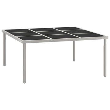 vidaXL Tuintafel 170x170x74,5 cm glas en staal, Tuin en Terras, Verzenden, Nieuw