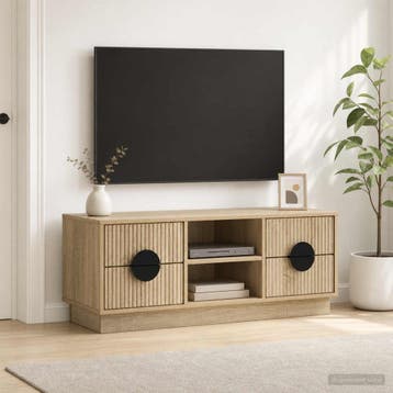 vidaXL Tv-meubel VENRAY 101 x 36,5 x 40 cm Sonoma Eiken, Huis en Inrichting, Verzenden, Nieuw