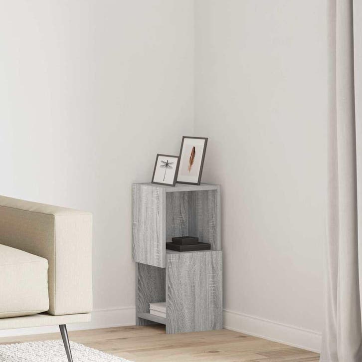 vidaXL Hoekkast 25,5x25x55cm Bewerkt hout Grijs Sonoma, Huis en Inrichting, Kasten | Overige, Nieuw, Verzenden