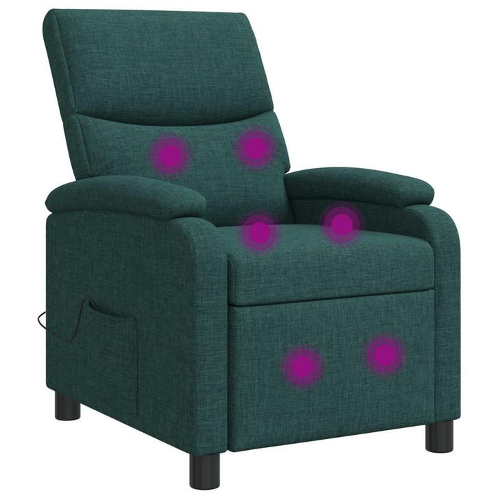 vidaXL Massage Relaxstoel Donkergroen Stof, Huis en Inrichting, Fauteuils, Nieuw, Verzenden