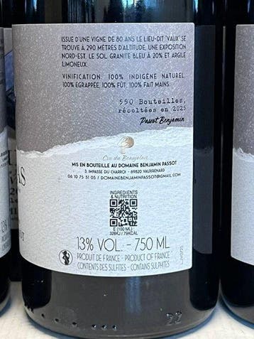 2025 Benjamin Passot. Vaux vieilles vignes - Juliénas - 6, Collections