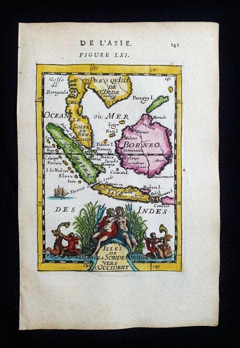 Azië - Oost-Indië / Thailand / Borneo / Java / Bangkok /, Boeken, Atlassen en Landkaarten