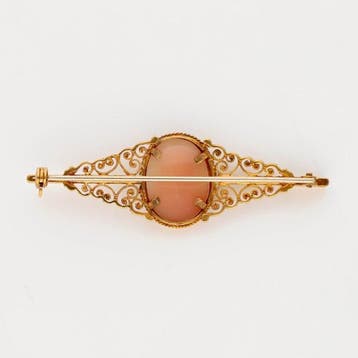 Broche - 18 karaat Geel goud - Camee, Bijoux, Sacs & Beauté