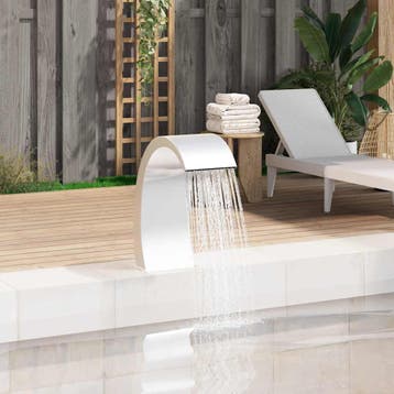vidaXL Zwembadfontein 22x60x70 cm roestvrij staal 304, Tuin en Terras, Verzenden, Nieuw