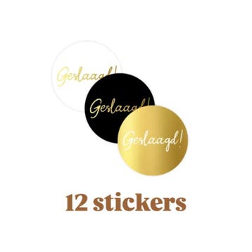 12x Sticker - GESLAAGD - 4cm - sluitsticker - cadeaustick..., Verzenden, Meerdere stickers
