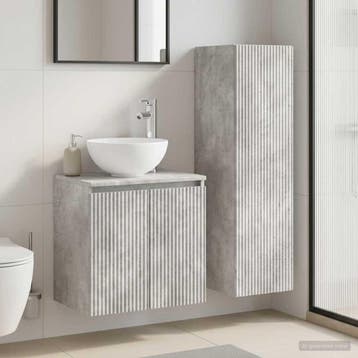 vidaXL Badkamermeubel Set 2 st Betongrijs 33 x 34,5 x 100 cm, Maison & Meubles, Tables | Coiffeuses, Verzenden