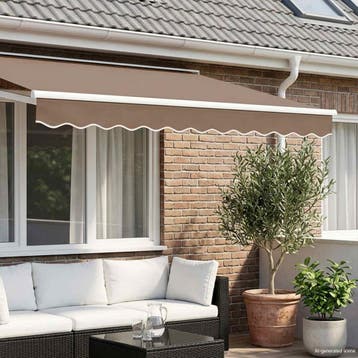 vidaXL vervangende markies volant Taupe 381 x 20 cm, Tuin en Terras, Verzenden, Nieuw