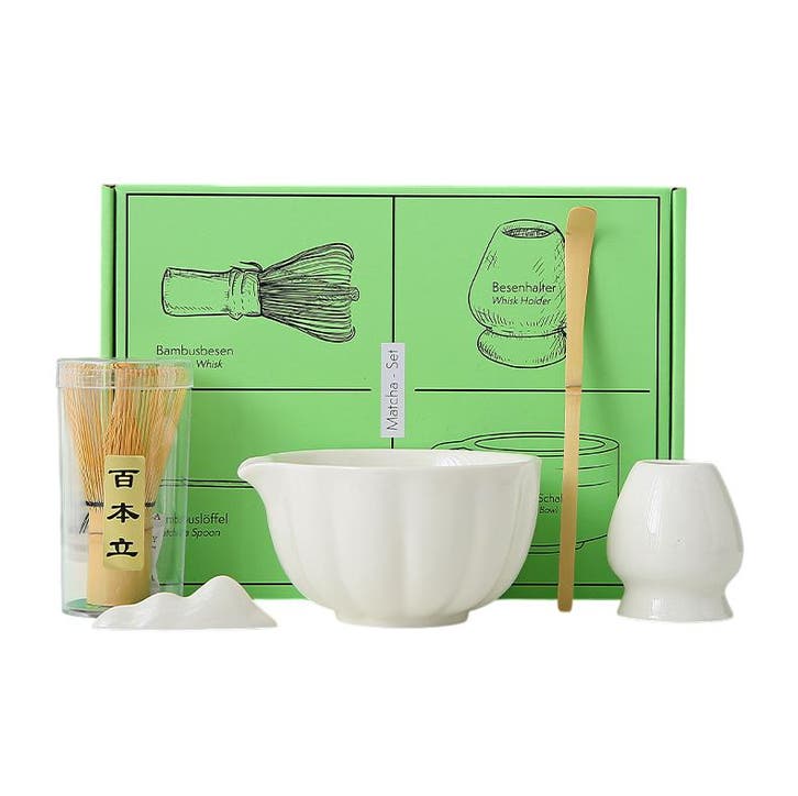 Matcha Thee Set - Kom - Klopper - Thee Zet Set - Wit, Collections, Collections Autre, Envoi