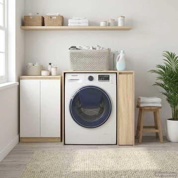 vidaXL Wasmachinekast met opslag Sonoma 87 x 60 x 89 cm, Huis en Inrichting, Verzenden, Nieuw