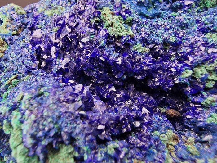 azuriet En malachiet, grote stukken - Hoogte: 120 mm -, Verzamelen, Mineralen en Fossielen