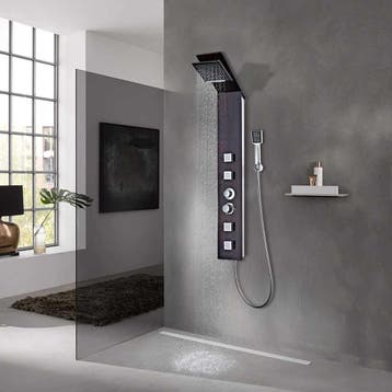 vidaXL Douche paneelsysteem glas bruin, Verzenden, Nieuw