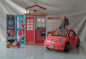 Mattel - Poppenhuis - New Beetle, Jeep e Vanity set - Barbie