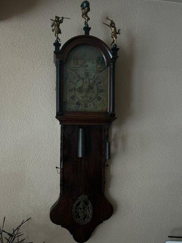Horloge à queue frisonne - Bois, Laiton - 1850-1900