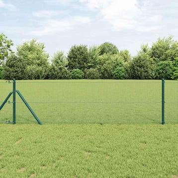 vidaXL gelast draadhek met grondbevestiging 100 x 0,8 m, Verzenden